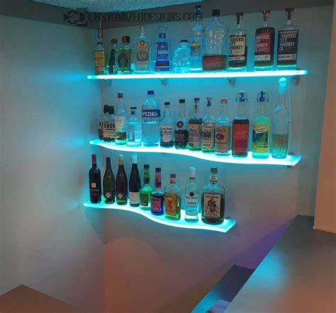 36 Curved Led Lighted Floating Shelves By Customized Designs