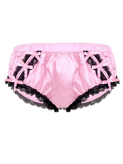 Iefiel Mens Ruffle Lace Sissy Panties Soft Satin Underwear Walmart