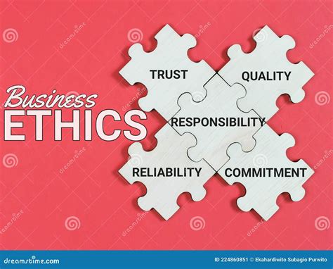 Business Ethics Written On Red Background Stock Illustration
