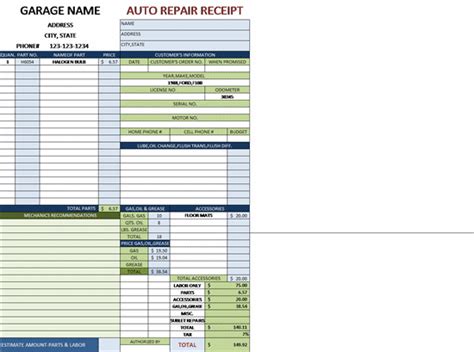 Billing is a breeze with a microsoft invoice template. Auto repair invoice for a garage with tax | Bills of Sale | Invoice Templates