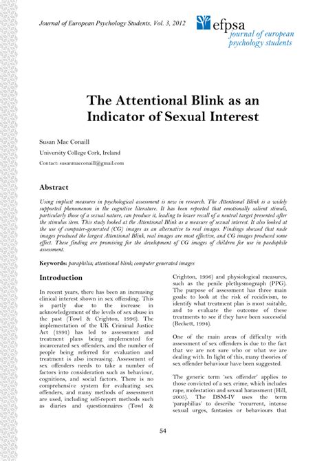 pdf the attentional blink as an indicator of sexual interest