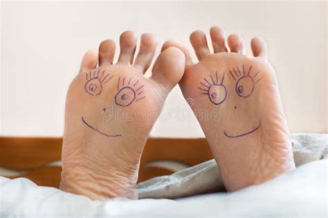 Bare Feet With Smiley Faces Stock Image Image Of Barefoot Lying