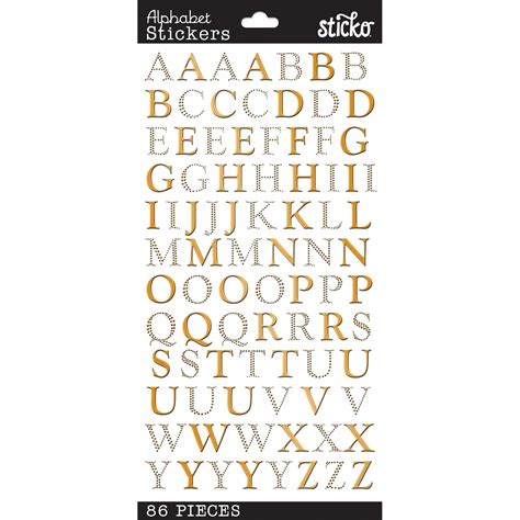 Sticko Alphabet Stickers Gold Foil Goudy Michaels