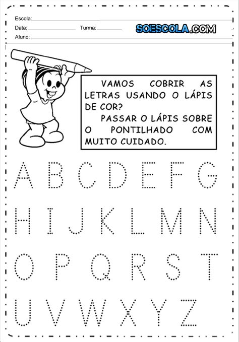 Alfabeto Pontilhado Atividades Educativas Para Imprimir — SÓ Escola