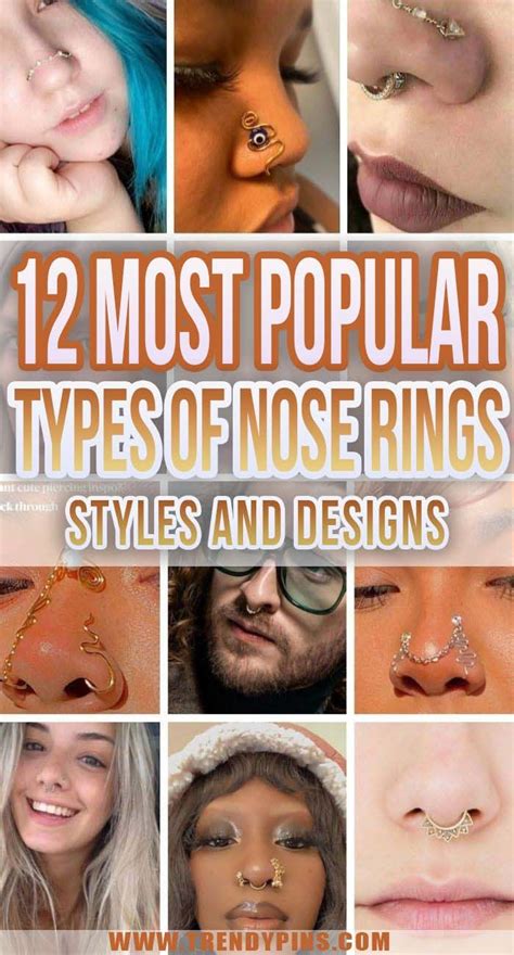 12 Most Popular Types Of Nose Rings Styles And Designs