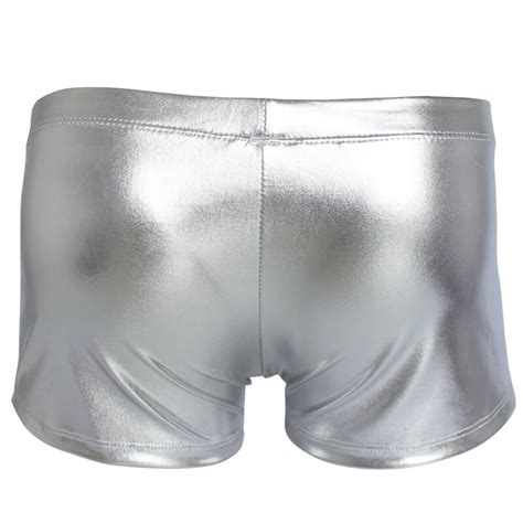 Uk Sexy Mens Patent Leather Drawstring Boxer Briefs Trunks Underwear