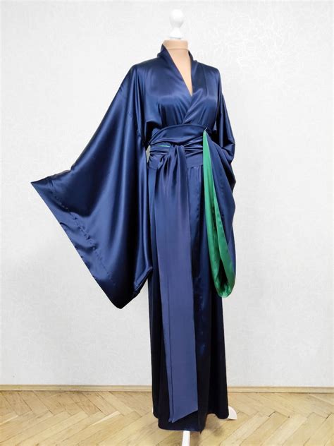 Silk Kimono Robe Ined Satin Long Satin Robe Custom Silk Etsy