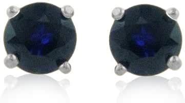 Amazon Com 1 25 Cttw Genuine Round Sapphire Earring Stud In Sterling