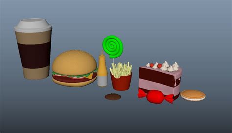 Food And Dessert 3d Model Cgtrader