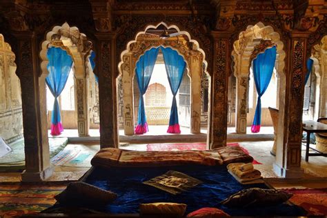 Indian Haveli Blue Curtains Arabian Bedroom Arabian Nights Bedroom
