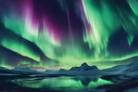 Premium Ai Image Mesmerizing Aurora Borealis Dancing In The Night Sky