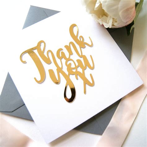 It doesn't take long to add your personal touch. Thank You Card Luxe Gold By The Hummingbird Card Company ...