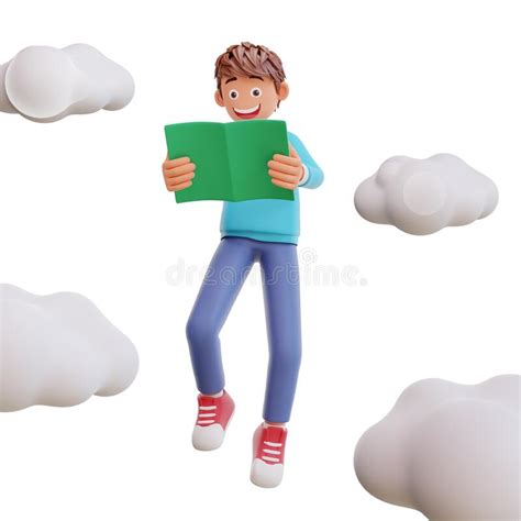 3d Illustration Student Back To School And Study On The Sky Stock
