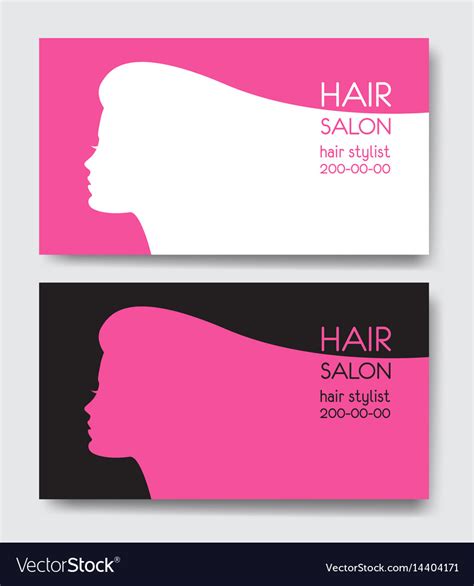 Hair Salon Business Card Templates With Beautiful Vector Image