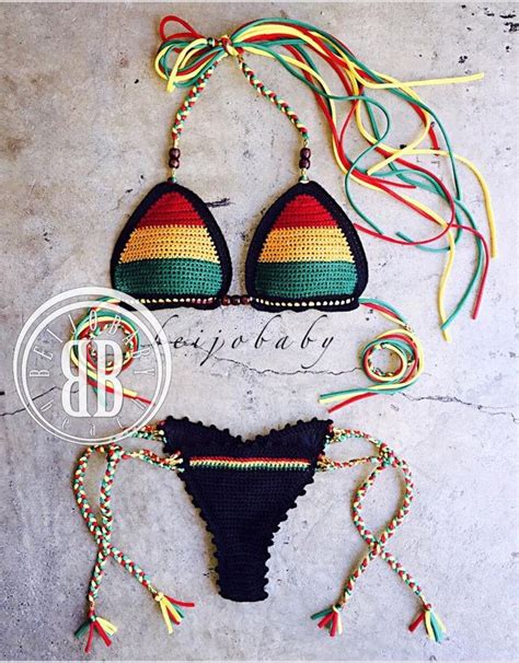 One Love Rasta Crochet Bikini Etsy