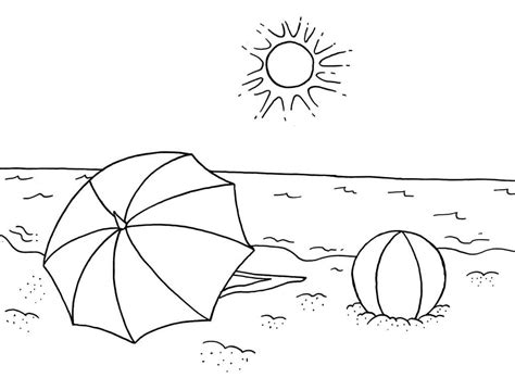 Amazing Beach Scene Coloring Page Free Printable