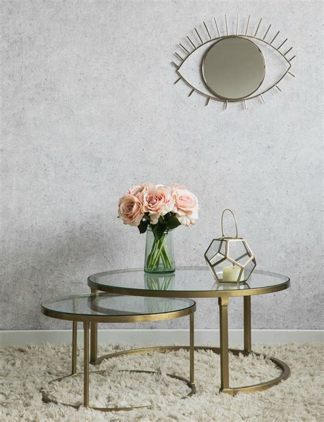 Elegant 1950s coffee table with original sandblasted edge glass top, designed by william watting for fristho, circa 1955. Coco Nesting Round Glass Coffee Tables | Round glass ...