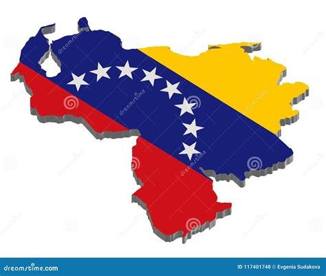 Ejemplo Detallado De Un Mapa De Venezuela Con La Bandera Ejemplo 3d