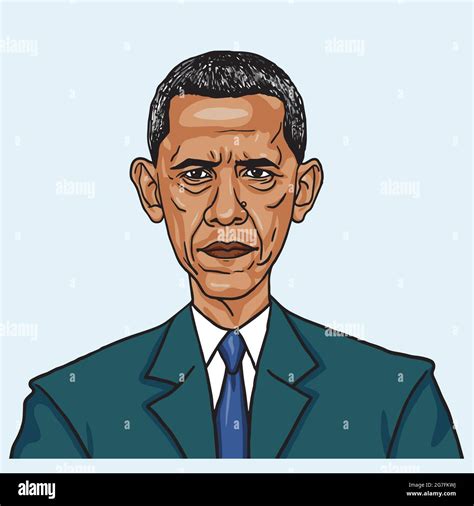 Barack Obama Dibujo De Ilustración De Caricatura Vectorial Imagen