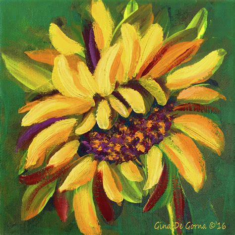 Sunflower 1 Painting By Gina De Gorna Fine Art America