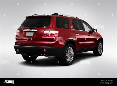 2010 Gmc Acadia Slt 2 In Red Rear Angle View Stock Photo Alamy