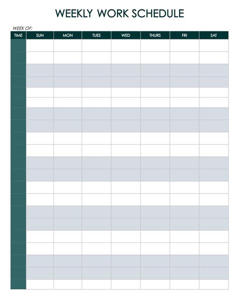 Employee Work Schedule Template Pdf Weekly Work Schedule Template