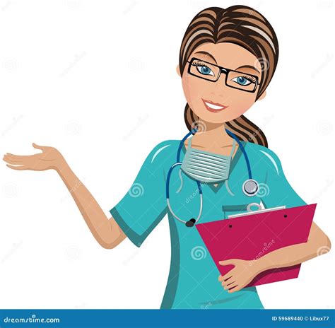 Woman Doctor Surgeon Writing Folder Stock Vector Illustration Of Help