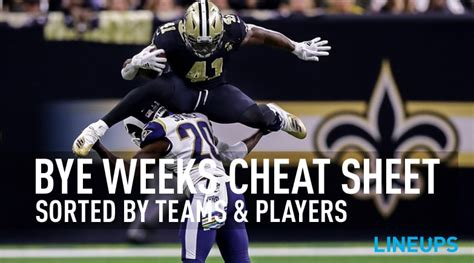 Behold, the one true equalizer in fantasy football drafts: 2019 Bye Weeks Cheat Sheet - Fantasy Football Draft Kit