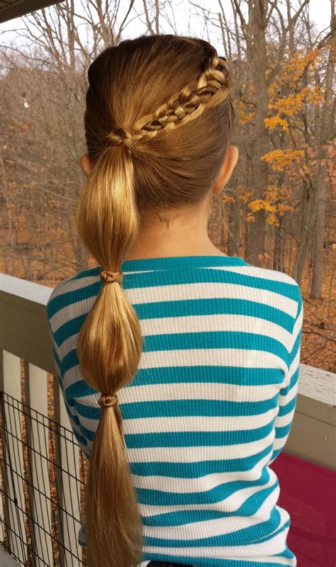 Gently tug at the braid to loosen it back up exactly how you want. I did a 4 strand side braid that went into a knotted puffy ponytail. Great school day hair ...