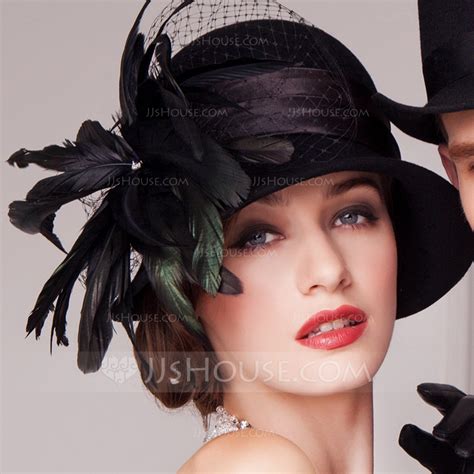 ladies glamourous autumn winter wool net yarn with feather bowler cloche hat 196075280 jjshouse