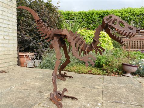 Metal Dinosaur Sculpture 1m Giant T Rex Dinosaur Garden Etsy