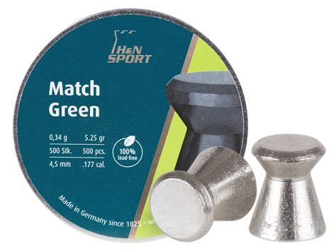Handn Match Green Pellets 177 Cal 525 Grains Wadcutter Lead Free