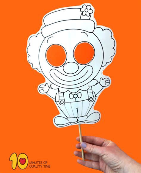 Paper Clown Mask Printable 10 Minutes Of Quality Time