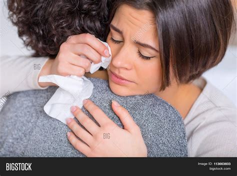 Crying Woman Hugging Image And Photo Free Trial Bigstock