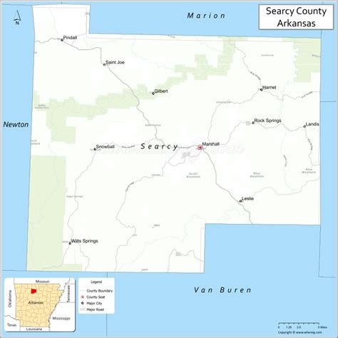 Map Of Searcy County Arkansas Showing Cities Highways And Important