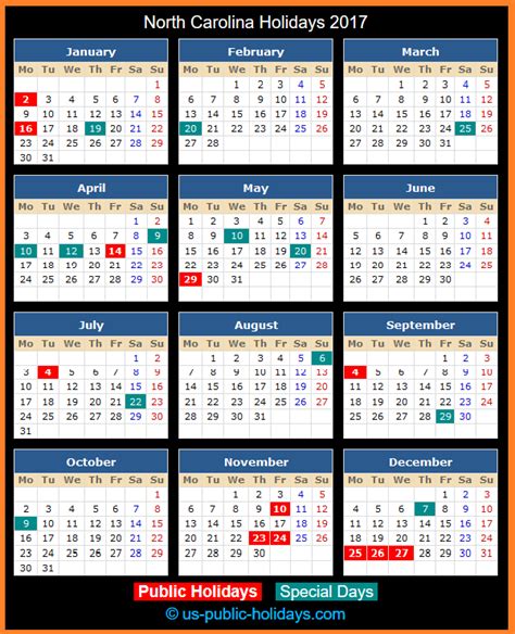 Public holidays in malaysia 2020. North Carolina Holidays 2017