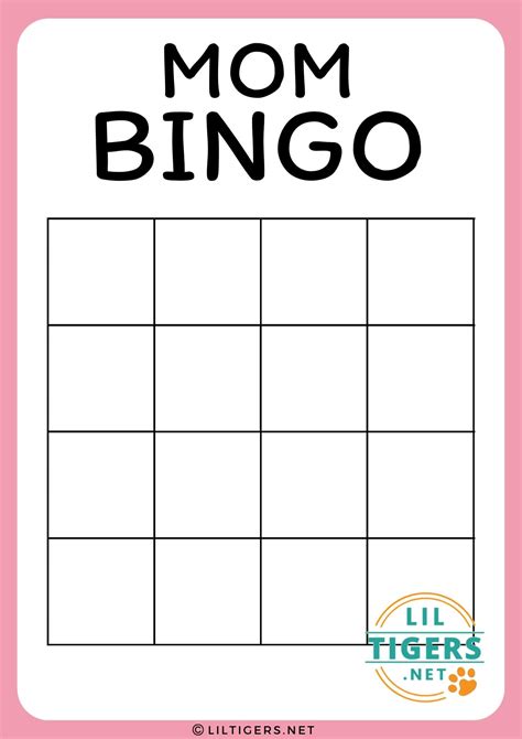 Free Printable Mothers Day Bingo Game Templates Lil Tigers
