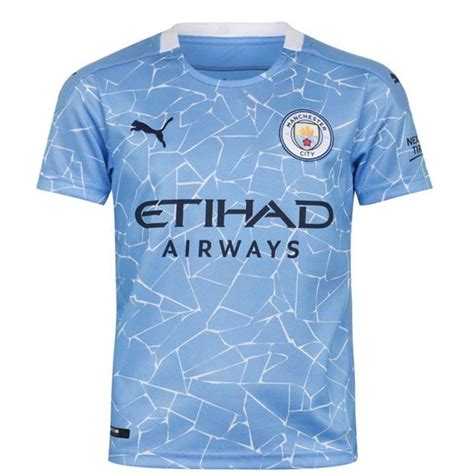 The first commercial manchester city replica shirts released for sale to the public were manufactured by umbro, who. Puma Manchester City Home Shirt 2020 2021 Junior ...