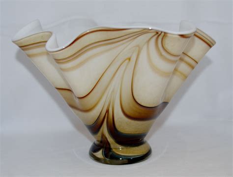 Krosno Polish Makora Glass Vase Hand Blown Artisan By Jozefino Glass