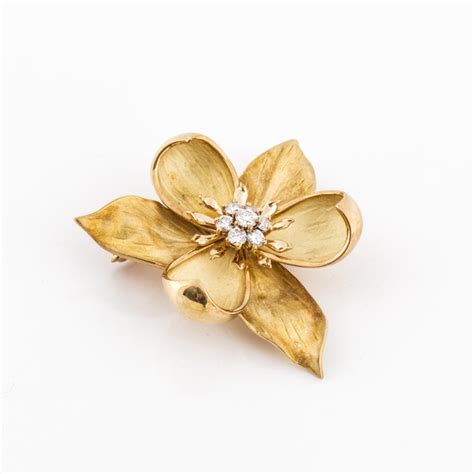Tiffany And Co Flower Pin For Sale At 1stdibs