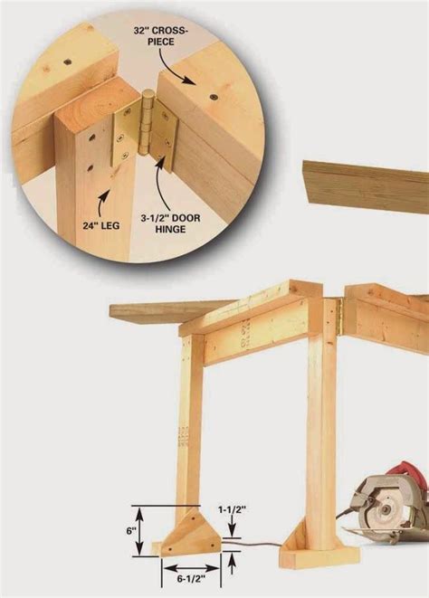 This post contains affiliate links. Folding Plywood Sawhorse Plans - WoodWorking Projects & Plans