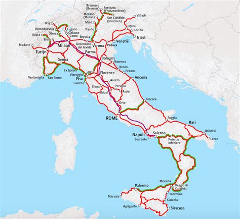 Map Of Italy Rail Routes Map Of Spain Andalucia
