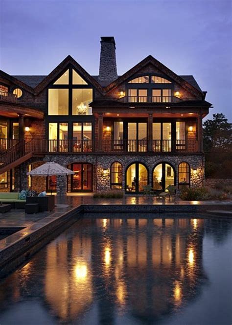 Download the perfect modern house pictures. modern day log cabin mansion | Dream House | Pinterest ...