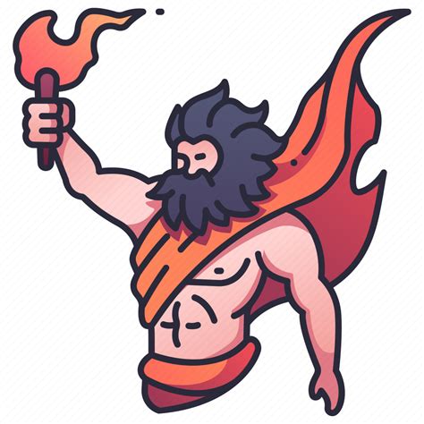 Prometheus Greek God Mythology Olympus Fire Torch Icon Download