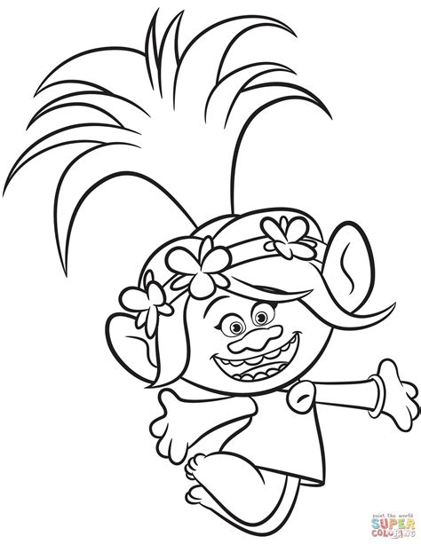 Poppy From Trolls 2 Coloring Page Princess Pages Dibujos Dibujos De