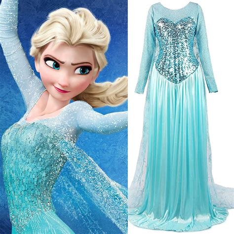 Takerlama Disney Frozen 2 Princess Elsa Sparkly Party Cosplay Costume Trailing Cloak Dress For