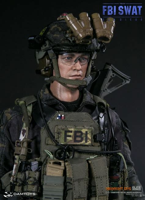 Figurine 16 Fbi Swat Team Agent San Diego Midnight Ops Machinegunfr