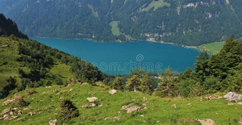 Turquoise Lake Klontalersee In Summer Beautiful Lake In Switzerland