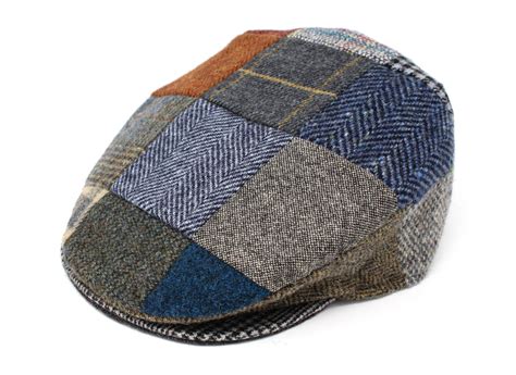 Hanna Hats Irish Vintage Hat For Mens Donegal Patchwork Tweed Flat