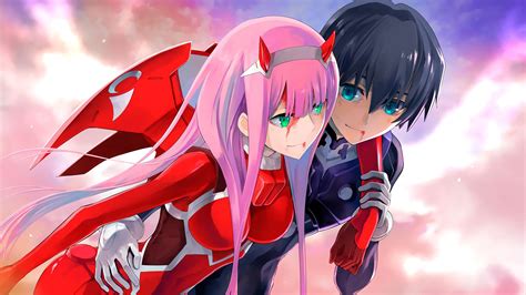 Darling In The Franxx Green Eyes Zero Two And Blue Eyes Hiro With